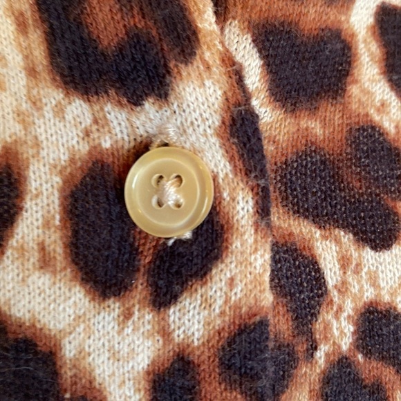 Torrid Button Front Cardigan sweater Women’s Leopard Print Cotton Sz M office - Picture 4 of 8